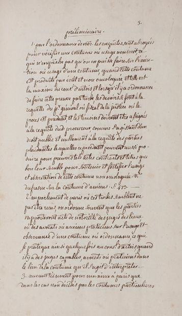 null ARTOIS. Manuscript, Remarques sur plusieurs articles de la coutume d'Artois...