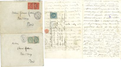 null Edmond ROSTAND (1868-1918). 4 autograph envelopes.
 5 letters addressed (including...