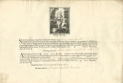 null jésuites. 2 L.S. et 1 P.S., Courtrai et Paris 1598 et 1739 ; 2 pages in-fol....