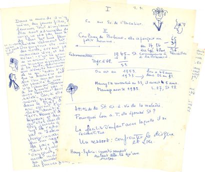 null Françoise MALLET-JORIS (1930-2016). Manuscripts and autograph notes for L'Empire...