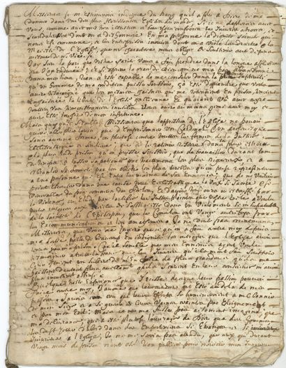 null FRONDE. Jean-François Paul de Gondi, Cardinal of RETZ (1613-1679). Period manuscript,...