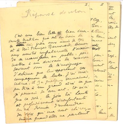 null Henri-René LENORMAND (1882-1951). Autograph manuscript, [ca. 1935-1938]; 12...