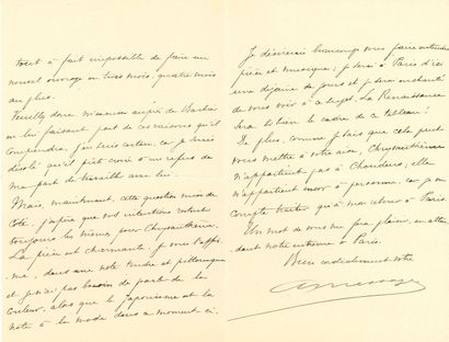 null André MESSAGER (1853-1929). 27 L.A.S., 1888-1892, à Léonce Détroyat ; 46 pages...