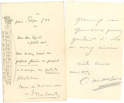 null MUSIQUE. 14 L.A.S.

 Jules Massenet (avec citation musicale), Gustave Nadaud...