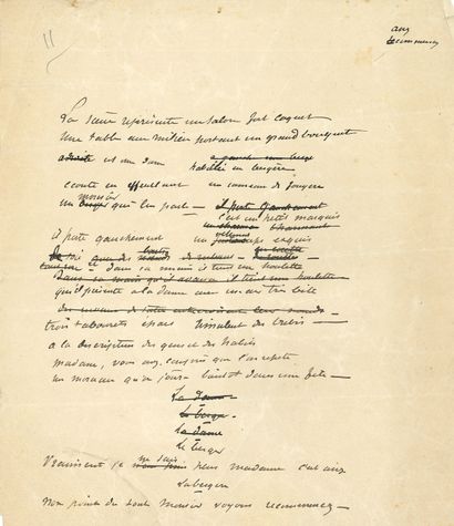 null Guy de MAUPASSANT (1850-1893). Manuscripts and autograph notes; 2 pages petit...