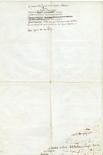 null Alexandre DUMAS père (1802-1870). Manuscrit autographe pour Lorenzino, [1842] ;...