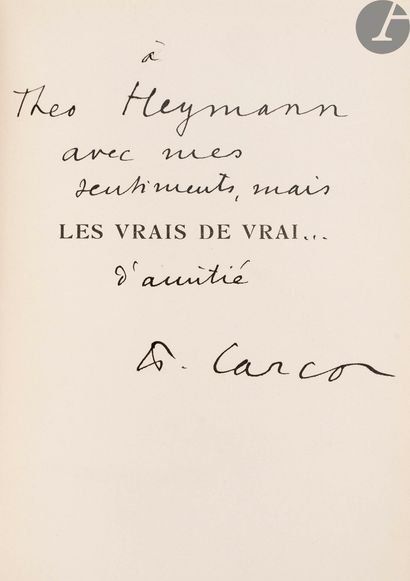 null CARCO (Francis).
Set of first editions of Francis Carco :


- L'Ami des filles......