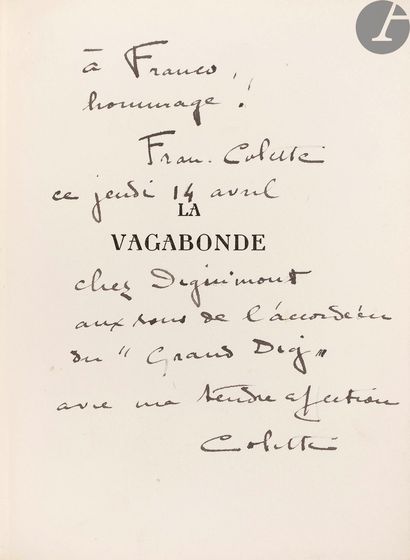 null COLETTE.
La Vagabonde.
Paris : A. & G. Mornay, 1926. - In-8, 201 x 167 : frontispiece,...