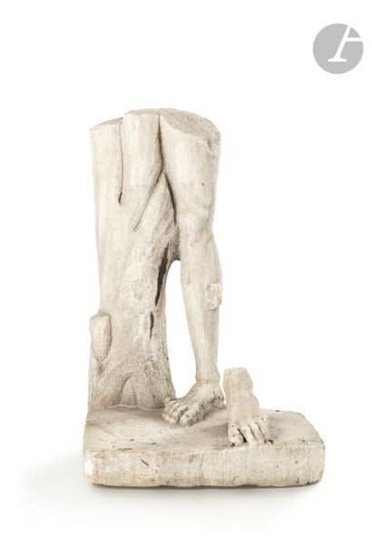 null École Française du XVIIIe siècle
Fragment d’après l’antique (jambes)
Marbre
H...