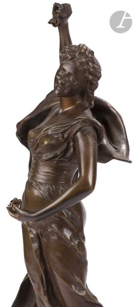 null A. Levasseur (actif au XIXe siècle)
Fête des fleurs
Bronze à patine brune
Signé...