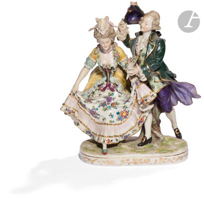 null Allemagne
Groupe à deux figures en porcelaine dans le style de Meissen représentant...