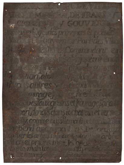 null Curious placard written by the Marshal of Villars forbidding the soldiers to...