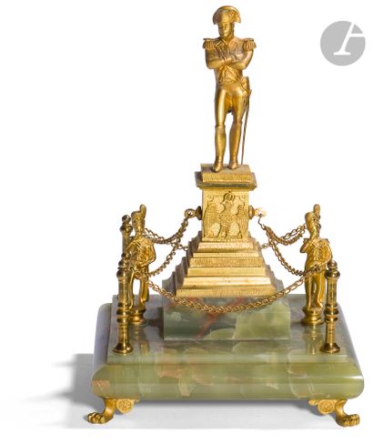 The Emperor Napoleon I and his gruntsGilt
brass
statuette
on...
