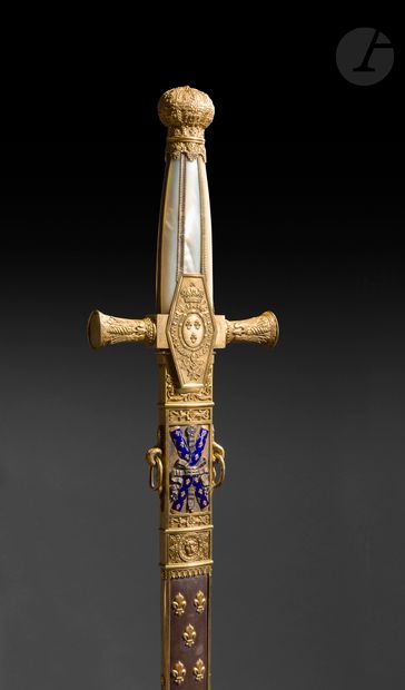 null Rare glaive de Maréchal de France modèle 1817.
Fusée ornée sur toutes les faces...