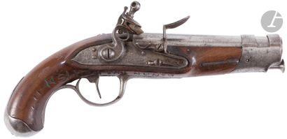 Pistolet de maréchaussée modèle 1770 à silex.
Canon...