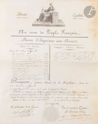 null Bel ensemble de 21 documents relatifs à la carrière du Lieutenant Général Isidore...