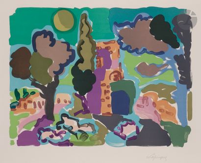 null Charles Lapicque (1898-1988)
Nuit romaine. 1957. 
Lithographie en couleurs....