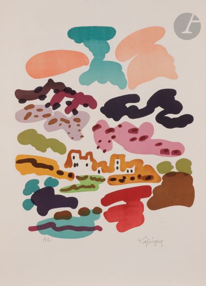 null Charles Lapicque (1898-1988)
Paysage en Espagne. 1973. 
Lithographie en couleurs....