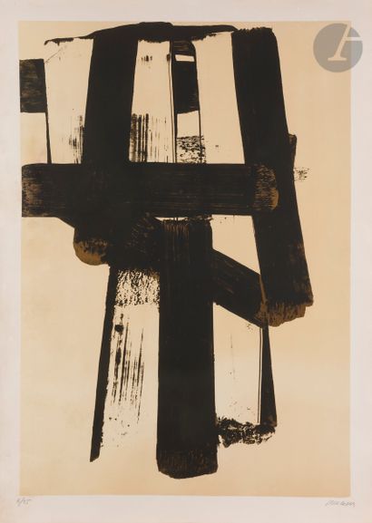null 
Pierre Soulages (born 1919



)Lithograph n° 31. 1974. 



Lithograph in colors....