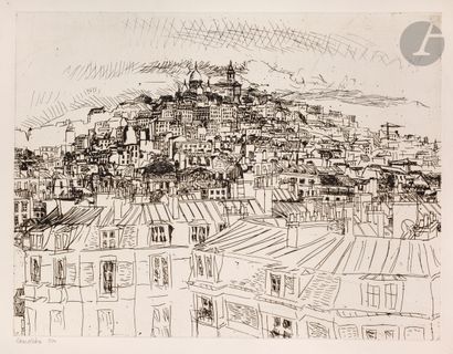 null Henri Landier (né en 1935)
Butte Montmartre. 1970. 
Eau-forte.
Très belle épreuve...