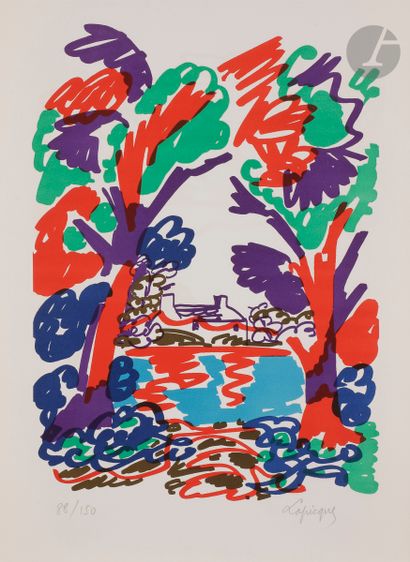 null Charles Lapicque (1898-1988)
Rivière bretonne. 1975.
Lithographie en couleurs....