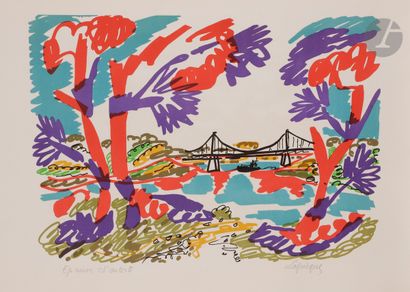 null Charles Lapicque (1898-1988)
Le Bassin de Lézardrieux. 1969. 
Lithographie en...