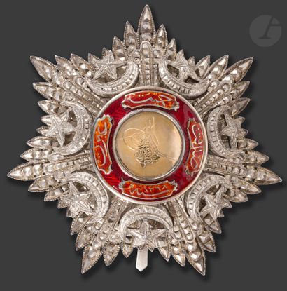 null EMPIRE OTTOMAN 
MEDIA ORDER 
Grand Officer's Plaque.
In worked silver with a...