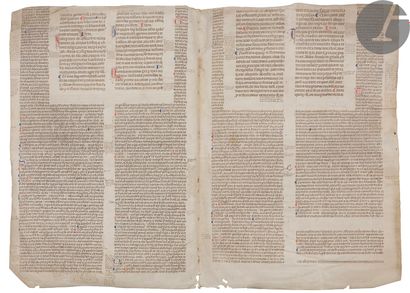 null [DROIT CANON]. [BONIFACE VIII]
Bifeuillet manuscrit extrait du Sexte de Boniface...