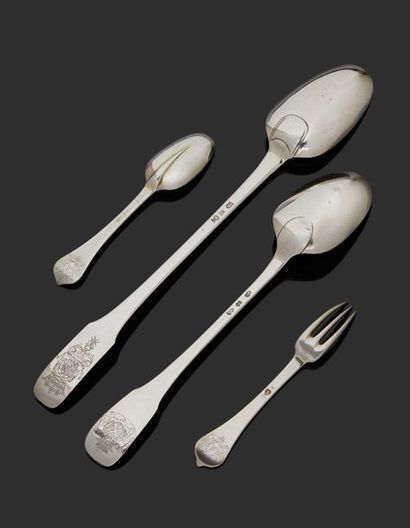 null BAYONNE AVANT 1757
A basting spoon in silver
Master silversmith: Pierre DELANNE...