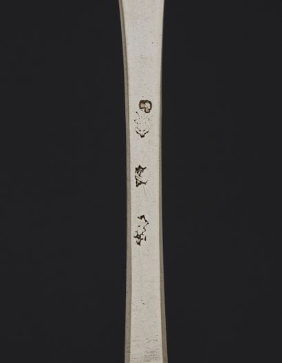 null SAINT-MALO 1730 - 1732
A ragout spoon in silver
Master silversmith: hard to...