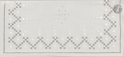 null Batch of 2 tablecloths, 3 x 2 m including 1 inlays of Venice, days Venice and...