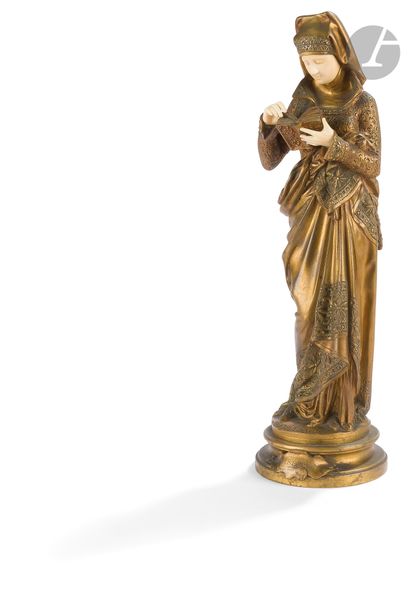 null Albert-Ernest Carrier-Belleuse (1824 - 1887)
La Liseuse
Statuette en bronze...