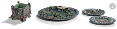 Suite de Palissy An oval dish, two small...