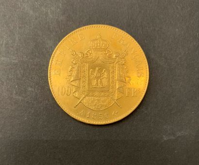 null 
1 pièce de 100 Francs en or. Type Napoléon III non Lauré. 1856 A
