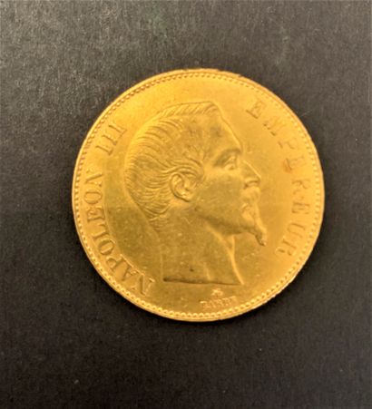 null 
1 pièce de 100 Francs en or. Type Napoléon III non Lauré. 1859 BB
