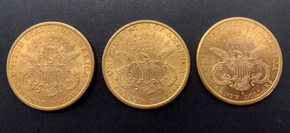 null 
3 pièces de 20 Dollars. Type Liberty. 1892 S - 1896 (2)
