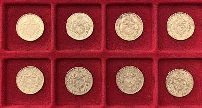 null 
8 pièces de 20 Francs en or. Type Léopold II. 1868 - 1874 - 1875 - 1876 (2)...