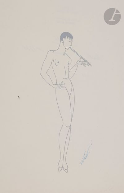 null Romain de Tirtoff dit ERTÉ (1892-1990)
Silhouette du mannequin n°1735 pour Pierre...