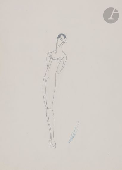 null Romain de Tirtoff dit ERTÉ (1892-1990)
Silhouette du mannequin n°1742 pour Pierre...
