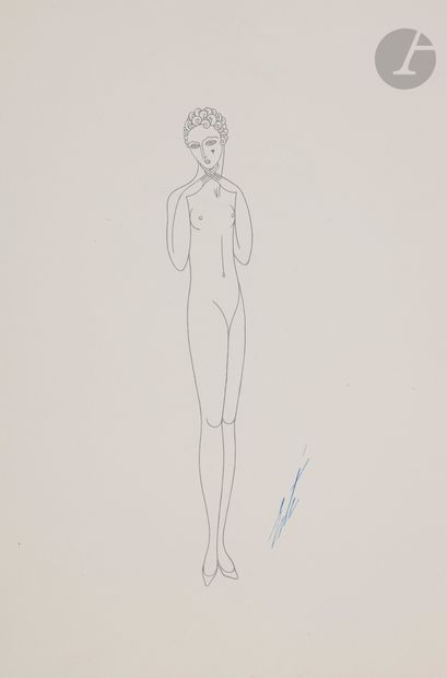 null Romain de Tirtoff dit ERTÉ (1892-1990)
Silhouette du mannequin n°1750 pour Pierre...