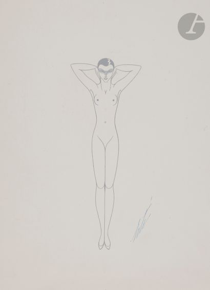 null Romain de Tirtoff dit ERTÉ (1892-1990)
Silhouette du mannequin n° 1708 pour...