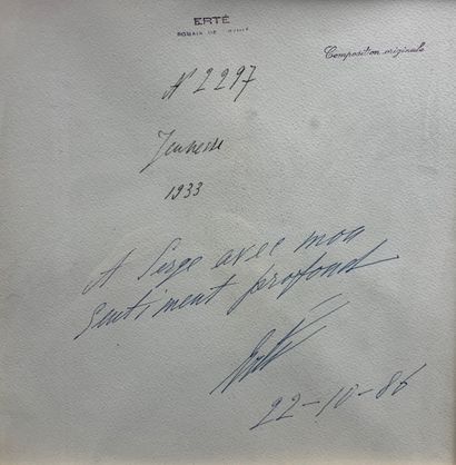 null Romain de Tirtoff dit ERTÉ (1892-1990)
Jeunesse, 1933
2 gouaches.
Signées sur...