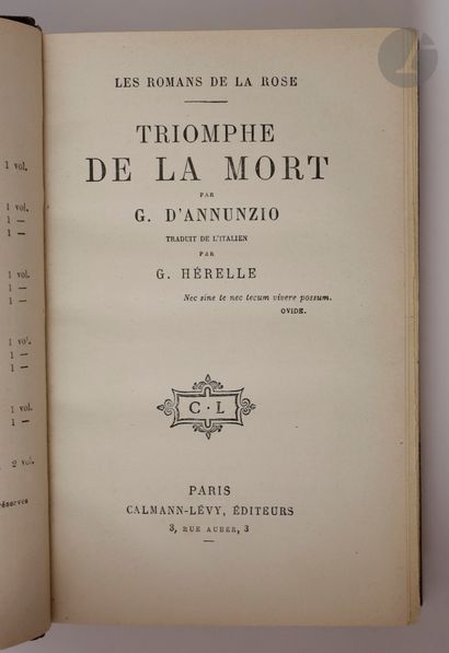 null D'ANNUNZIO (Gabriele).
Triomphe de la mort. Traduit de l'italien par G. Hérelle.
...
