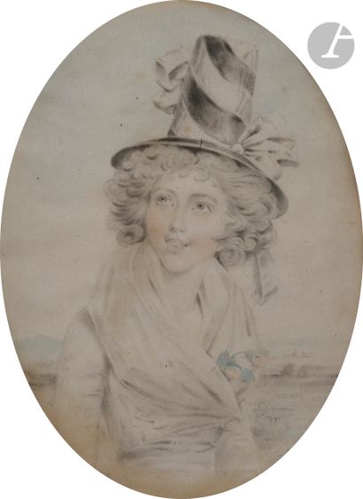 null John DOWNMAN (United Kingdom 1750 - 1824)

Pair of three-quarter length portraits...
