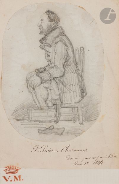 null Pierre PUVIS DE CHAVANNES (Paris 1824 - Lyon 1898)

Seated figure

Black pencil.

Annotated...