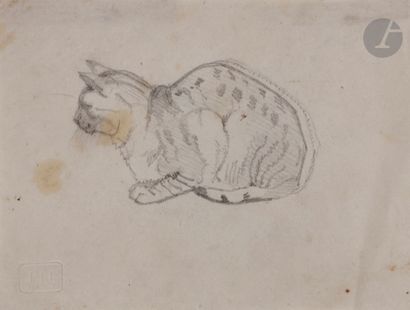 null Jean Ignace Isidore GRANDVILLE (Nancy 1803 - Vanves 1847)

3 studies of a cat...