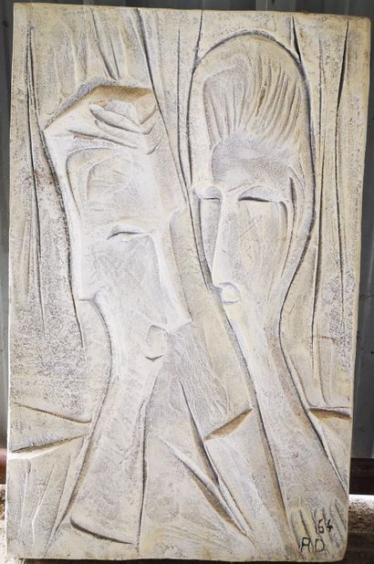 null Roger DESSERPRIT (1923-1985)

Le couple, 1964

Bas-relief en ciment.

Monogrammé...