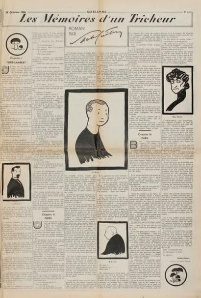 Sacha GUITRY Les Mémoires d'un Tricheur, in Marianne, octobre-novembre 1934; 5 numéros...