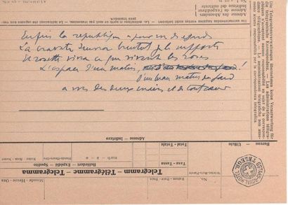 Sacha GUITRY Poème autographe (brouillon) à Maurice Martin du Gard, [Gstaad février...