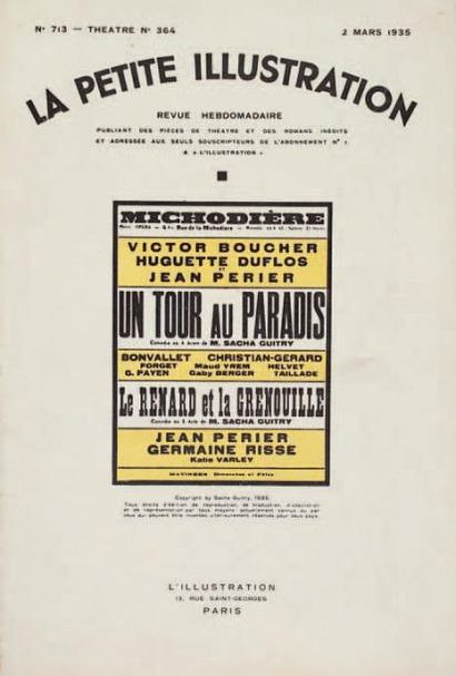 Sacha GUITRY Un tour au Paradis, comédie en 4 actes; Le Renard et la Grenouille,...